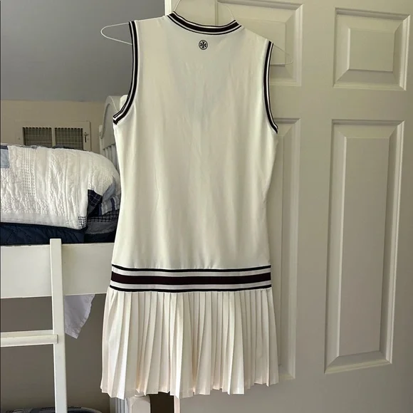 Tory Sport Burch Tennis Women's Sleeveless V-Neck Tennis Dress - White Small - Picture 4 of 4